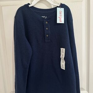 Cat & Jack Dark Blue Boys Long Sleeve Henley